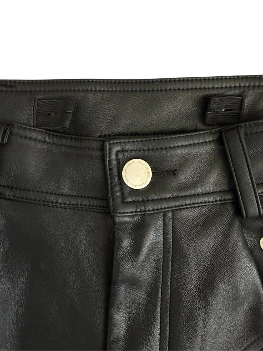 Manière De Voir Ambre Vegan Leather Lace-Up Flared Trousers | Black | Size 2 - Picture 11 of 15